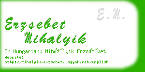 erzsebet mihalyik business card